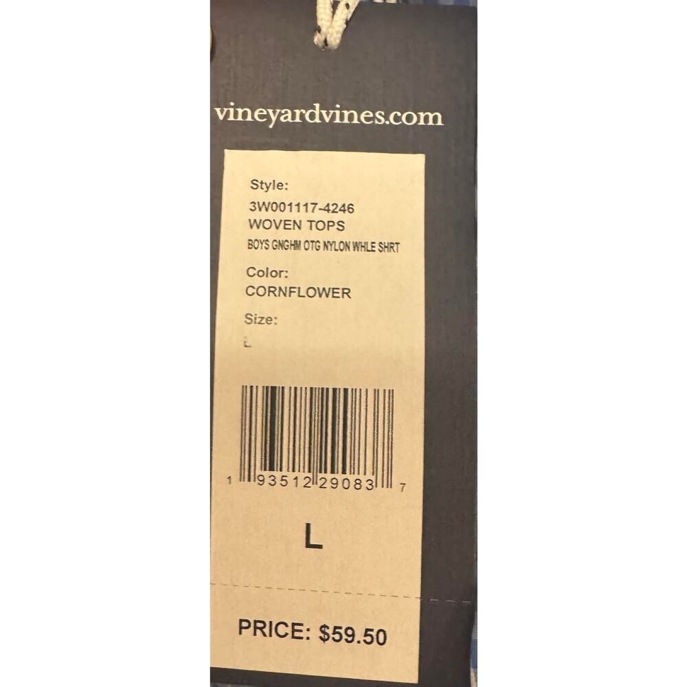 NWT Vineyard Vines Boys Gingham Performance Woven Shirt Large - Picture 5 of 7